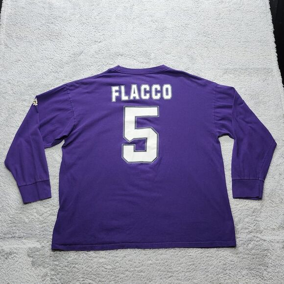 Vintage NFL Baltimore Ravens Joe Flacco Long-sleeve T-Shirt Men’s Size 2XL - Picture 11 of 12